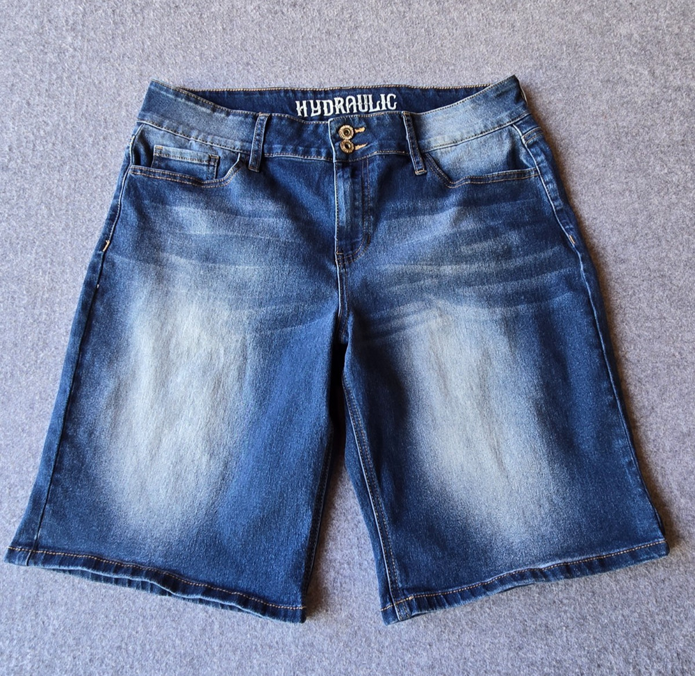 Hydraulic Nolita Curvy Midi Shorts Stretch Blue with Fade Size 14 (35"x11")